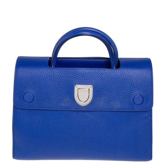 Dior Blue Pebbled Leather Medium Diorever Tote - Picture 1 of 4